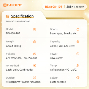 Distributeur automatique <span class=keywords><strong>de</strong></span> collations et <span class=keywords><strong>de</strong></span> boissons intelligent BD pour la salle d'attente du hall <span class=keywords><strong>de</strong></span> <span class=keywords><strong>banque</strong></span>, écran tactile réfrigéré avec CE - Product Image 4