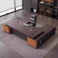 Bureau de direction en L de luxe, design moderne haut de gamme, pour PDG et cadres, fabriqué en usine