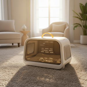 กระเป๋าใส่สัตว์เลี้ยงแบบพับได้ กันน้ำ ได้รับการรับรองจากสายการบิน สำหรับสัตว์เลี้ยงขนาดเล็ก ทำจากพลาสติกแข็ง สะพายไหล่ รับน้ำหนักได้ 10 กิโลกรัม - Product Image 1