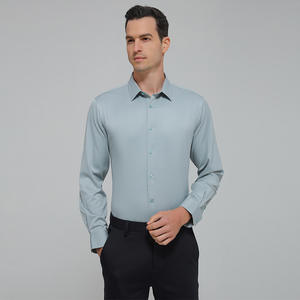Chemises habillées en soie blanche pour hommes de luxe de haute qualité des années <span class=keywords><strong>80</strong></span> <span class=keywords><strong>Style</strong></span> décontracté d'affaires avec <span class=keywords><strong>chemise</strong></span> boutonnée de qualité - Product Image 5