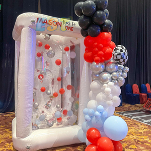 Cubo Inflable Blanco para Atrapar <span class=keywords><strong>Dinero</strong></span> o Globos, Cabina Inflable para <span class=keywords><strong>Dinero</strong></span> Volador con Soplador de Aire para Eventos y Promociones - Product Image 4