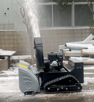 Souffleuse à neige télécommandée à démarrage électrique, largeur de déblaiement 100 cm, variation de vitesse progressive, alimentée à l'essence, 360 kg, noire, pour routes municipales