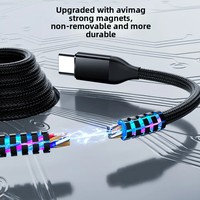 Câble de données magnétique rétractable Type-C 240W, gaine en PVC, blindage tressé, conducteur en cuivre étamé, charge rapide 5A, écouteurs USB
