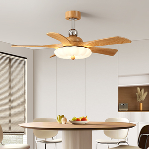 Ventilateur de plafond intelligent <span class=keywords><strong>avec</strong></span> éclairage LED et télécommande Bluetooth, design européen, en bois Alexa, 42/47 pouces, <span class=keywords><strong>avec</strong></span> propulseur. - Product Image 1