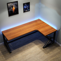 Organisateur de meubles de bureau à domicile Bibliothèque de bureau en bois table pc Bureau d'ordinateur Bureau de jeu réglable avec étagère