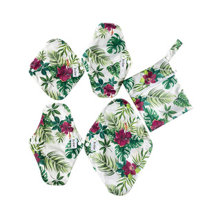 ผ้าอนามัยแบบมีประจำเดือน,Toallas Sanitarias De Algodon พิมพ์ลายถ่านไม้ไผ่นำกลับมาใช้ใหม่ได้ - Product Image 2