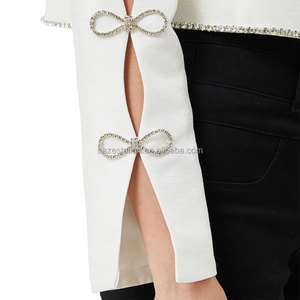 <span class=keywords><strong>Chaqueta</strong></span> de Mujer con Cuello Redondo, Sin Botones, Forro de Seda, Bordado Vintage, Manga Larga - Product Image 4