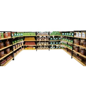 Thiết kế mới cửa hàng lịch thi đấu kim loại kệ gỗ siêu thị tường kệ - Product Image 1