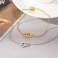 Bracelet à double boucle européenne et américaine, en acier inoxydable, simple pour tous les jours, nouveau bijou polyvalent à la mode pour femmes