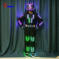 Светодиодный костюм Tron для танцев с RGB-подсветкой, костюм робота для выступлений диджеев на сцене, в ночных клубах, на карнавалах, фестивалях и мероприятиях.