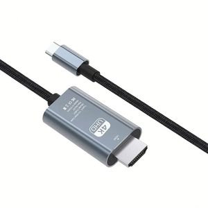 สายเคเบิล USB C ความเร็วสูง 2 เมตร รองรับ 4K 60Hz สำหรับเชื่อมต่อ HDTV พร้อมอะแดปเตอร์แปลงสัญญาณ Type C เป็น HDTV สำหรับโทรศัพท์มือถือ ทีวี และแล็ปท็อป - Product Image 1