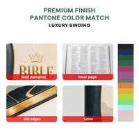 Impression de livres bibliques, design personnalisé, cuir PU, gaufrage, estampage à chaud avec feuille d'or, logo, impression CMYK, Bible espagnole