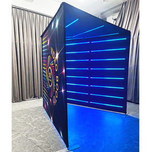 Dropshipping logotipo personalizado gratuito 360 fondos de recinto de cabina con luz de relleno Led semicírculo 360 Pared de cabina de fotos inflable - Product Image 3