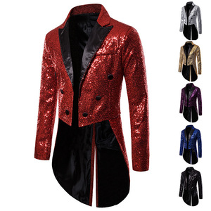 Chaqueta de Traje con Lentejuelas Doradas Brillantes, Chaqueta de Esmoquin Cruzada para Hombre, Traje de Novio para Boda, Blazer para Fiesta, Disfraz de Gala - Product Image 2