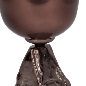 Vaso in Vetro Bicolore a Forma di Calice con Base Scultorea, Vaso Decorativo Moderno per Soggiorno - Product Image 4