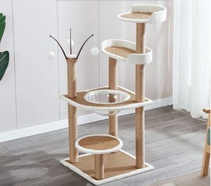 Soluzione One-<span class=keywords><strong>Stop</strong></span> per animali domestici grande albero per gatti di alta qualità moderno peluche naturale graffiante attività centro per gatti - Product Image 1