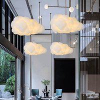 Lustre Nuage Créatif Minimaliste Personnalisé pour Hôtel, Centre Commercial, avec Télécommande