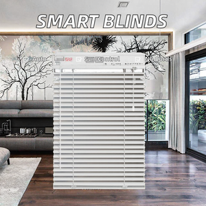 من المصنع مباشرة ستائر خشبية ذكية لاسلكية كلاسيكية Faux للنوافذ تصميم حديث تنسيق كهربائي مدمج - Product Image 3