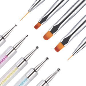 Ensemble de pinceaux à ongles à double tête avec manche diamanté 7 couleurs, pinceaux de peinture et de dessin pour la manucure au gel - Product Image 6