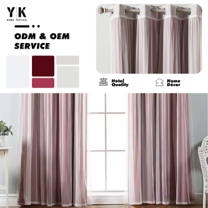 Rideau de fenêtre opaque décoratif <span class=keywords><strong>double</strong></span> pont, couleur personnalisée, cosmétique pour bébé - Product Image 1