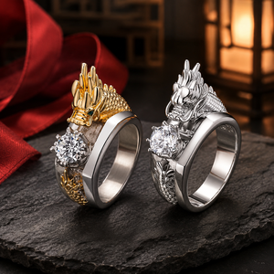 Anello a Tre Toni con Drago per Uomo, Gioiello Creativo e alla Moda - Product Image 4
