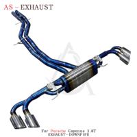 Échappement arrière Valvetronic en titane pour Porsche Cayenne 9Y0 E3 3.0T 2.9T 2019-2025, finition polie miroir bleue, échappement direct