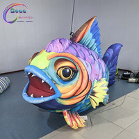 Modèle de poisson gonflable géant et coloré, ballon de personnage Piranha effrayant, en tissu Oxford de haute qualité pour la décoration d'aquariums et de scènes