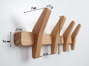 Perchero de Pared con Cuatro Ganchos, Perchero Artístico para Colgar Bolsos y Sombreros - Product Image 2