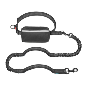 Guinzaglio per cani a mani libere con custodia con cerniera regolabile su misura per cani con doppio elastico e corda retrattile per camminare - Product Image 3