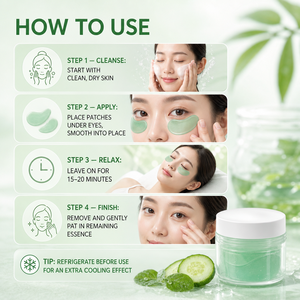 Patchs Hydrogel OEM Marque Privée <span class=keywords><strong>pour</strong></span> <span class=keywords><strong>les</strong></span> <span class=keywords><strong>Yeux</strong></span>, Masque Apaisant à la Lavande, Patchs Gel Sous <span class=keywords><strong>les</strong></span> <span class=keywords><strong>Yeux</strong></span> Anti-Poches, Anti-Cernes et Anti-Rides, 60 Pièces - Product Image 6