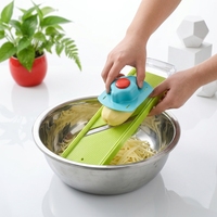 Mandoline Snijder 4-in-1 Handmatige Groentesnijder Fijne, Middelgrote en Grote Snijder Duurzaam Plastic Roestvrijstalen Messen Vaatwasmachinebestendig Gereedschap