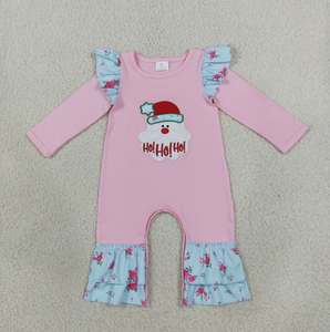 Ensemble de vêtements de noël pour petites filles, haut à manches longues avec imprimé du père noël, pantalon à fleurs, rose et bleu, tenue pour enfants - Product Image 5