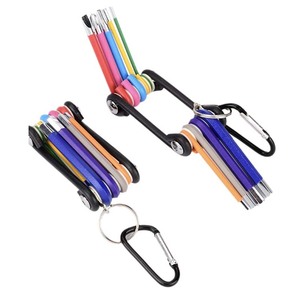 Jeu de 9 tournevis hexagonaux pour vélo, <span class=keywords><strong>clé</strong></span> hexagonale universelle Torx Star Keys Tool Portable MTB Multi Hand Repair Tools Kit - Product Image 2