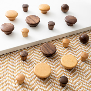 Poignée <span class=keywords><strong>de</strong></span> tiroir en bois rond à trou unique personnalisée - Poignée pour armoire, tiroir, <span class=keywords><strong>porte</strong></span> <span class=keywords><strong>de</strong></span> placard, style bois original - Product Image 1