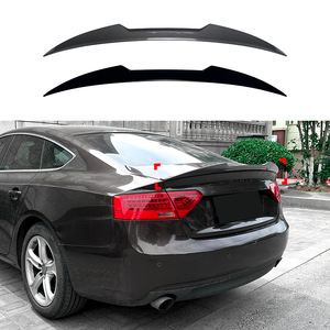 Audi A5 8T 2007-2016 Sportback Rear Spoiler Piano Black Carbon Fiber Texture ABS Wing Shaped Trunk Lid Mount - Product Image 1