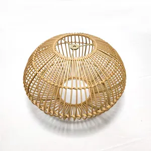 Flashlight Reflector Bamboo Rattan Lamp Wicker Lamp Shade Bamboo Vintage Chandelier Housing Wicker Lamp Frame Rattan Wicker