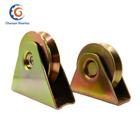 Roue de guidage de câble à rainure en V/U, roue coulissante en acier moulé pour porte et porte coulissante, roue de porte à bras articulé
