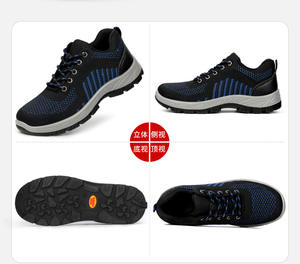 <span class=keywords><strong>Chaussures</strong></span> de sécurité au travail anti-blocage pour hommes Offre Spéciale volant fond en acier tissé Baotou chantier de construction montre de sport respirante - Product Image 4