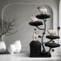 Lit pour chat en forme de grande fleur, usage domestique, adapté à toutes les saisons, amovible, lavable, jouet en sisal résistant aux griffes, structure d'escalade pour chat