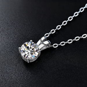 Collar de Moissanita 0.5CT 1CT 2CT 3CT, Collar de Plata de Ley 925 con Certificado Gra - Product Image 3