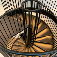Escalier en colimaçon à colonne centrale spéciale avec longeron et garde-corps à manchon offrant un soutien solide et une installation facile