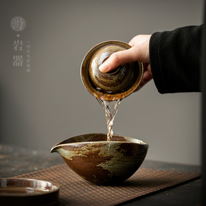 Tasse rétro en céramique avec poignée, résistante à la chaleur, pour service individuel, théière bec d'aigle, tasse uniforme pour service de thé chinois - Product Image 3