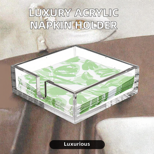 Sang Trọng Acrylic Mô Hộp Xách Tay Vuông Rõ Ràng Acrylic Khăn Ăn Chủ Hiện Đại <span class=keywords><strong>Lucite</strong></span> Mô Hộp Cho Nhà Bếp Nhà Hàng - Product Image 2