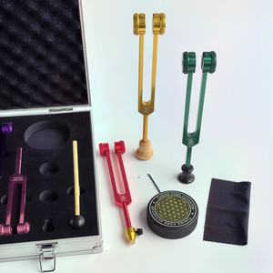 High Quality Eight Piece Colorful Tuning Fork Set With Activator Blocks For Sound Healing - Product Image 3