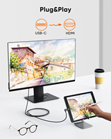 Cable Adaptador USB C a HDMI CableCreation 4K 60Hz en Ángulo Recto, Trenzado y Chapado en Oro, 6 pies/10 pies para Computadora, HDTV, Proyector