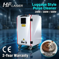 Machine de nettoyage laser à fibre pulsée 200 W sur roulettes, refroidissement par air, détartrage fer et aluminium