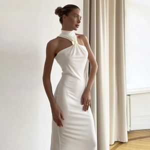 Abiti Estivi da Donna Aderenti Senza Maniche, Nuovo Design 2026, Elegante <span class=keywords><strong>Vestito</strong></span> a Mezza Lunghezza con Spacco Sexy sul Fianco - Product Image 3