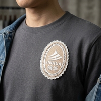 Écusson brodé ovale personnalisé, badge brodé 3D en relief avec bordure en dentelle pour vêtements, vestes, chapeaux, sacs, logos de vêtements, appliques