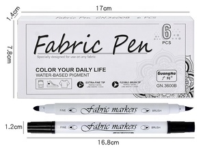 Guangna Trắng Đôi đầu vải bút không thấm nước không phai nghệ thuật vẽ tay dệt <span class=keywords><strong>Highlighter</strong></span> đánh dấu - Product Image 4