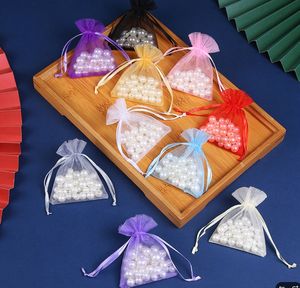 Petits sacs fourre-tout carrés en <span class=keywords><strong>organza</strong></span>, vente en gros, en maille transparente avec cordon de serrage, logo personnalisé, 7x9 <span class=keywords><strong>10x15</strong></span>, pour cosmétiques, plus de 10 couleurs, estampés à chaud - Product Image 5